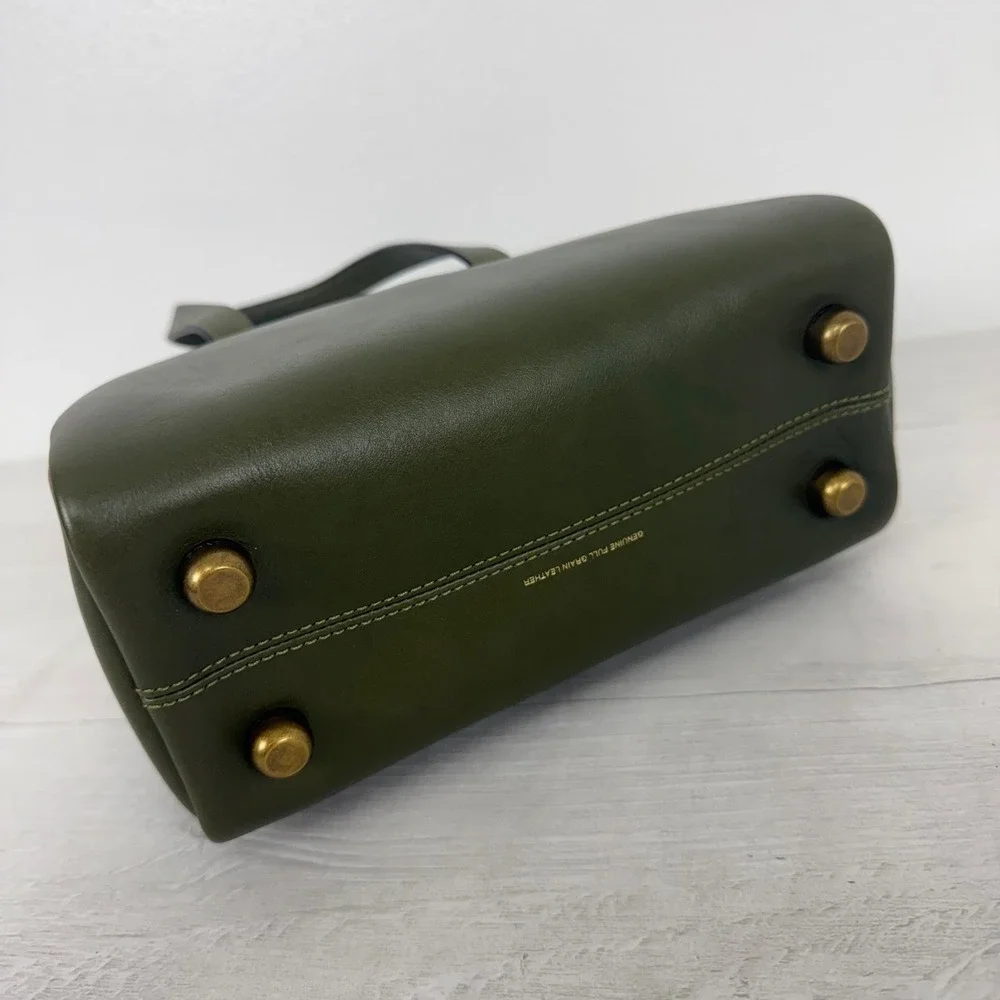 Coach The Twin Turnlock Bag 20 Small Olive Green Leather Satchel Y2K Handbag